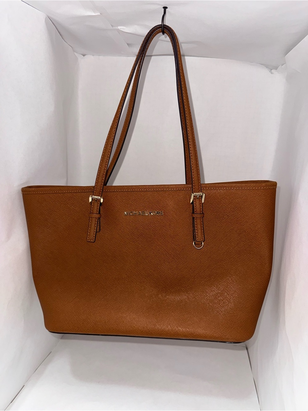 Michael Kors Cognac Tote with Gold Hardware